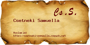 Csetneki Samuella névjegykártya